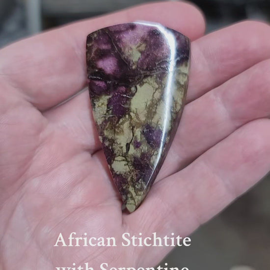 African Royal Stichtite Cabochon - front view