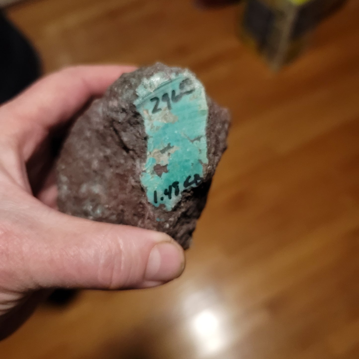 Huge Redskin Turquoise Nugget 1.48lbs - front view