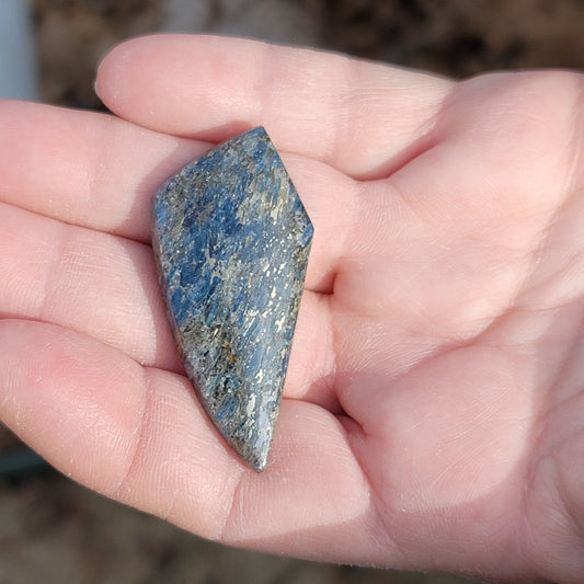 Virginia Kyanite with Pyrite Cabochon - front view