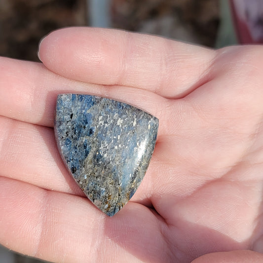 Virginia Kyanite with Pyrite Cabochon - front view