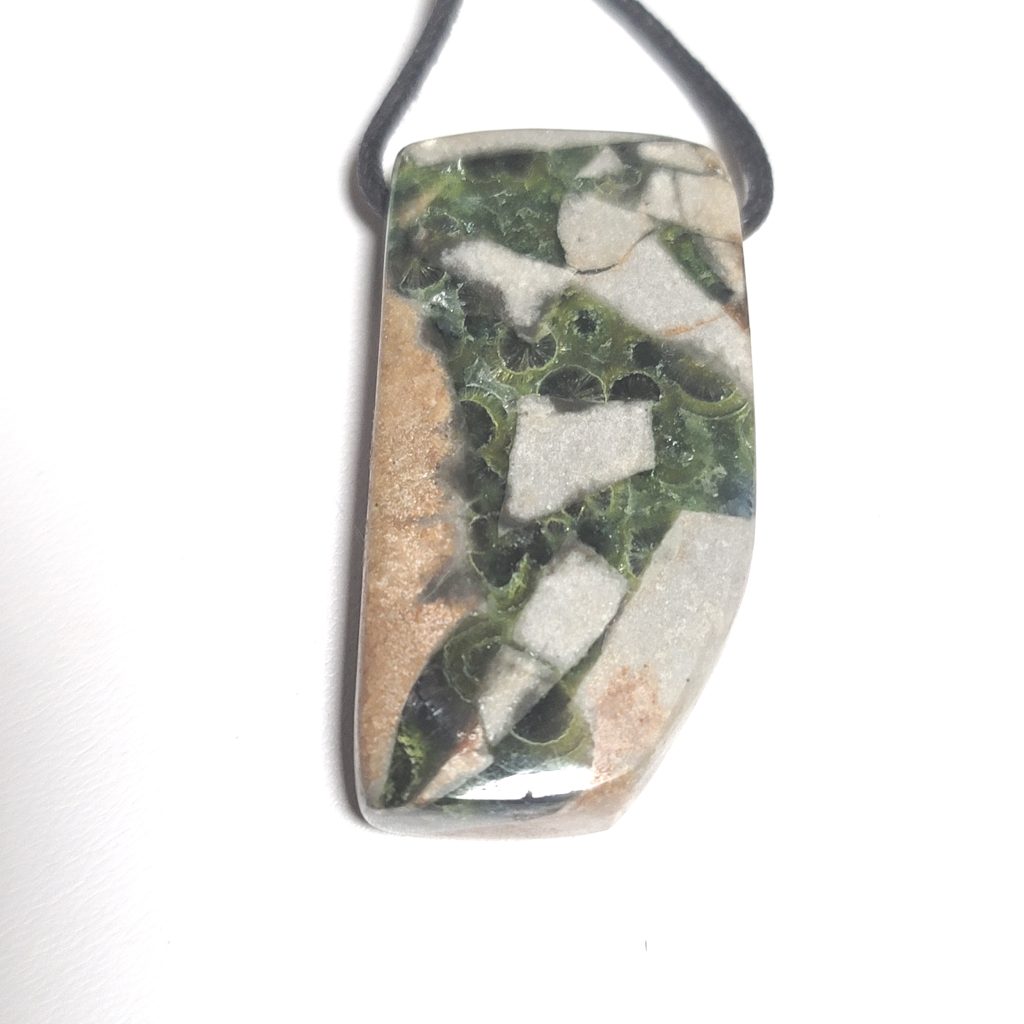 Arkansas Wavellite Freeform Pendant - 50 x 26 x 11.5 mm - 139 ct