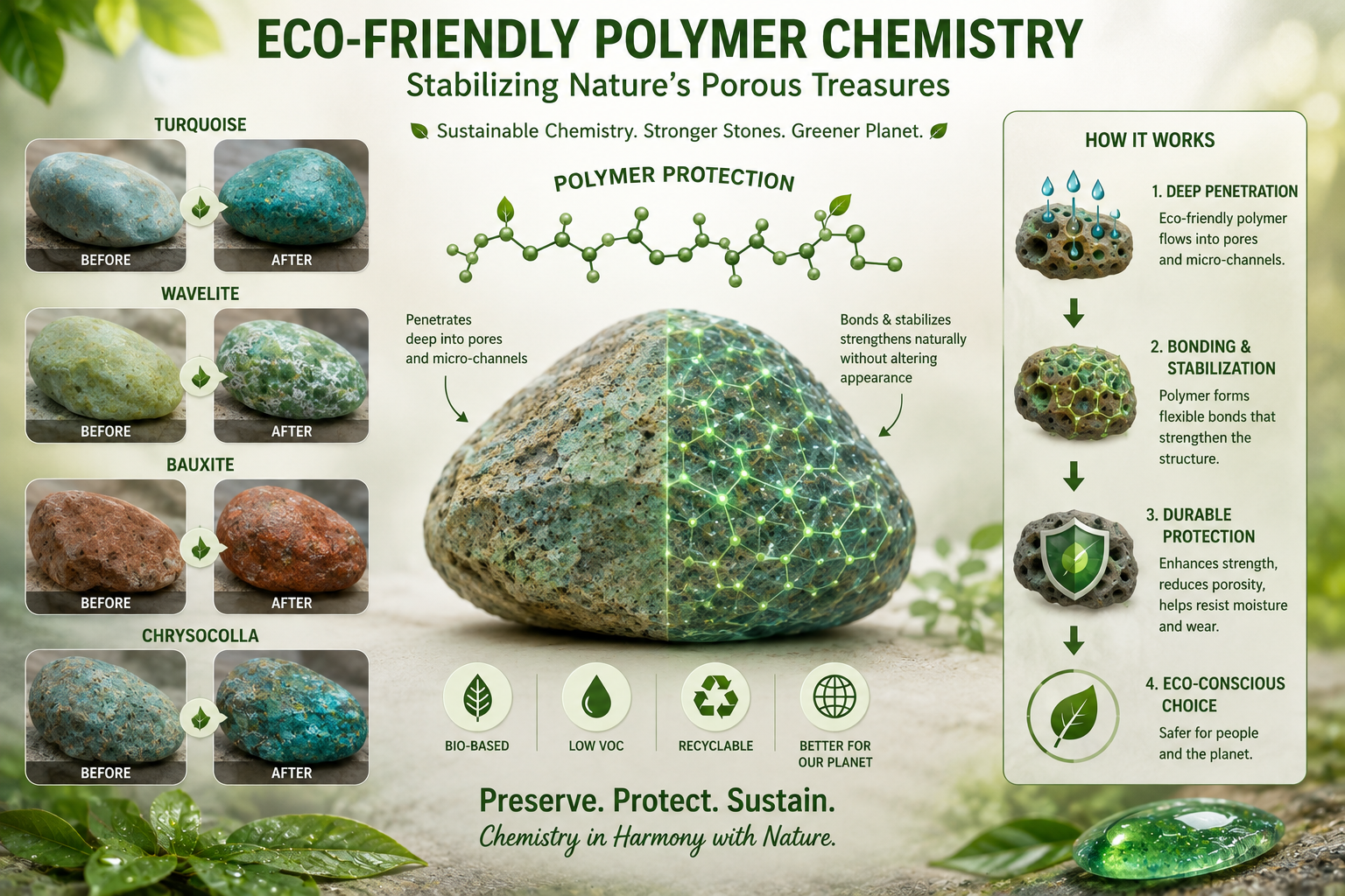 The Science Behind Stabilizing Turquoise, Wavellite, Bauxite, and Other Fragile Minerals