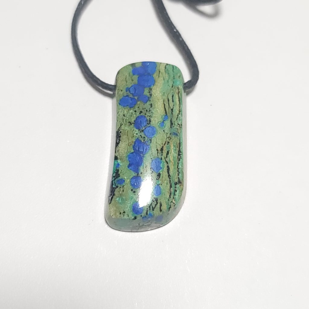 Morenci Azurite in Matrix Freeform Pendant - 42 x 19 x 9.4 mm - 70 ct