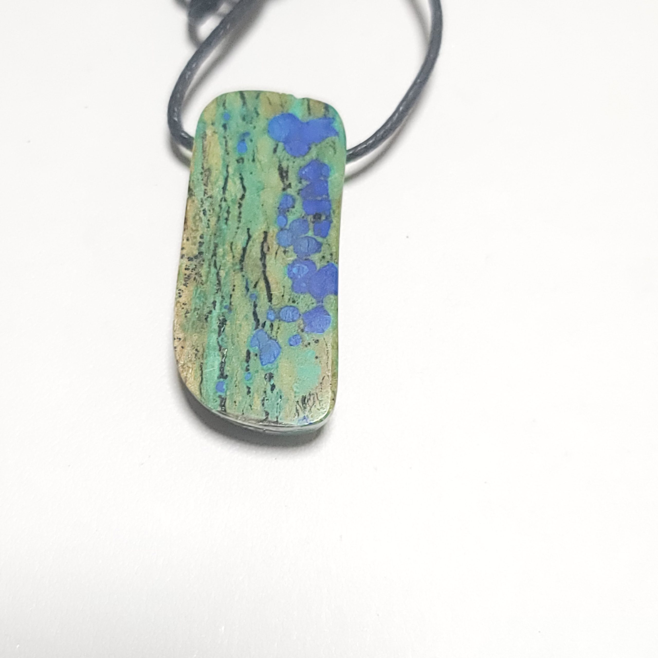 Morenci Azurite in Matrix Freeform Pendant - 42 x 19 x 9.4 mm - 70 ct - Image 3