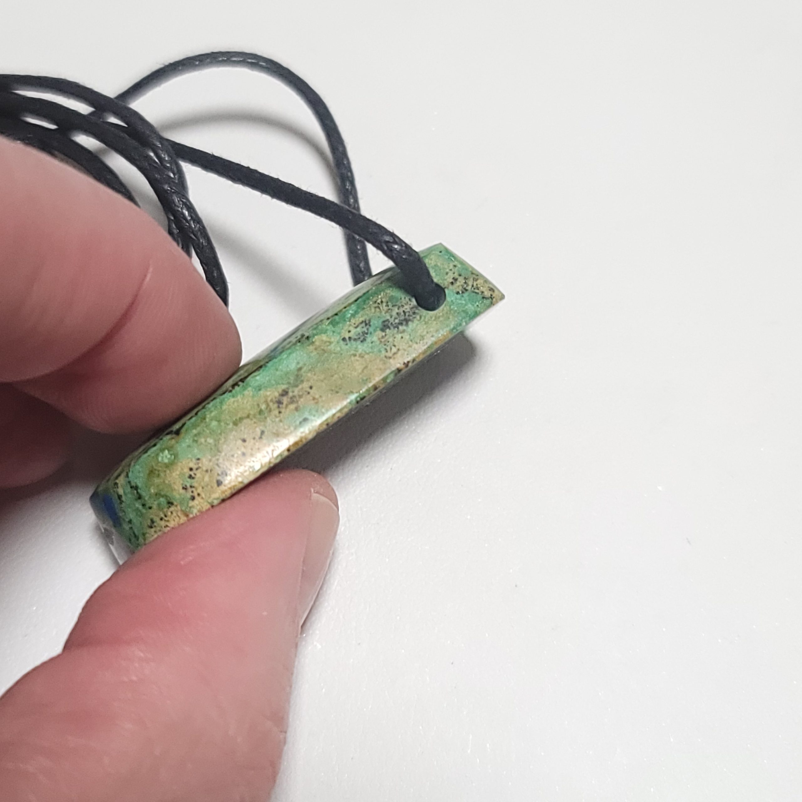 Morenci Azurite in Matrix Freeform Pendant - 42 x 19 x 9.4 mm - 70 ct - Image 2