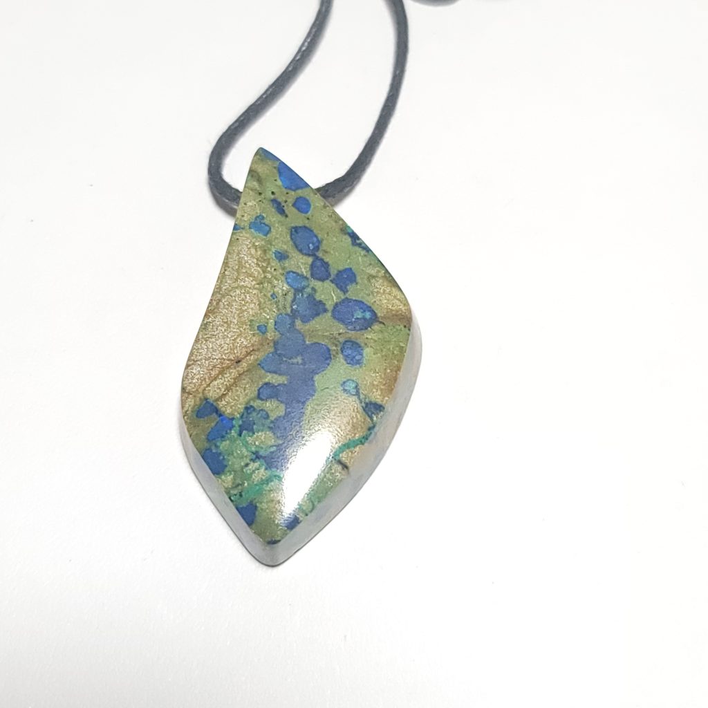 Morenci Azurite in Matrix Freeform Pendant - 50.5 x 30.8 x 10.5 mm - 103.5 ct