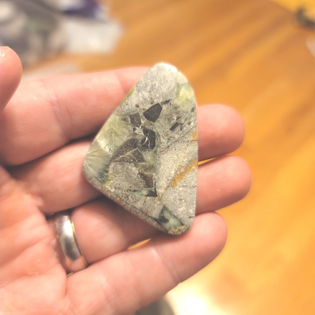 Arkansas Wavellite Freeform Pendant - 52.6 x 36 x 7 mm - 92.5 ct