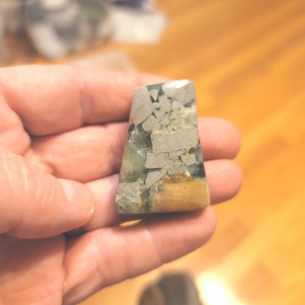 Arkansas Wavellite Freeform Pendant - 42.5 x 32 x 11.7 mm - 167 ct